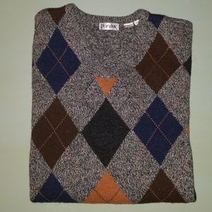 Lambswool V Neck Sweater Vest XXL Argyle